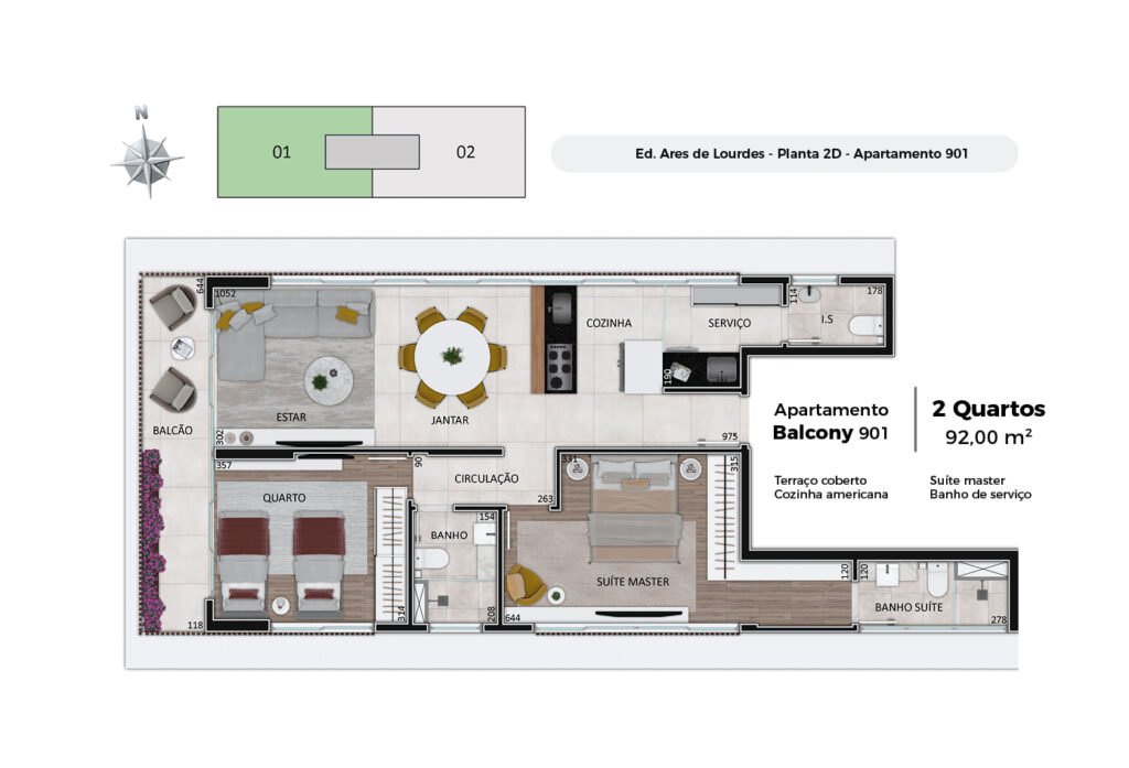 Planta residencial no Ares de Lourdes