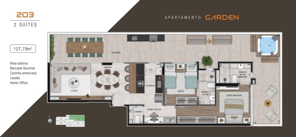 Planta de apartamento do AVA Funcionários