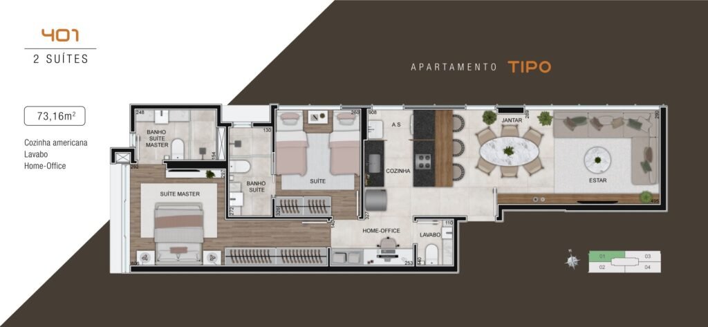Planta de unidade do AVA Funcionários